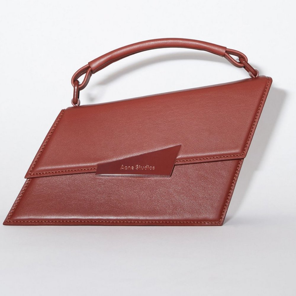 Acne Studios Distortion Mini Bag Cognac Brown / Red Top Handle Crossbody $1150